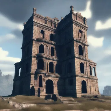 The crumbling ruins of the dishonored castle still showcased its once grand architecture.