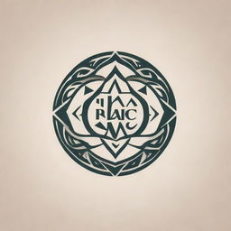 Create a contemporary logo for an Islamic educational academy, incorporating Islamic geometric patterns and symbols of education, like a book or pen, in a sleek and minimalist design.