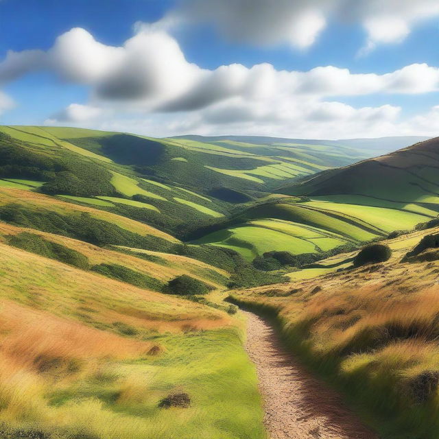 A breathtaking digital art scene of Exmoor National Park