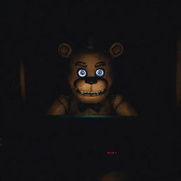 A gamer sitting in a dimly lit room intensely playing Five Nights at Freddy’s (FNAF), with the game's eerie glow illuminating their face.