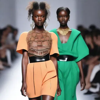 The fashion designer showcased a collection of avant-garde octangular accessories on the runway.
