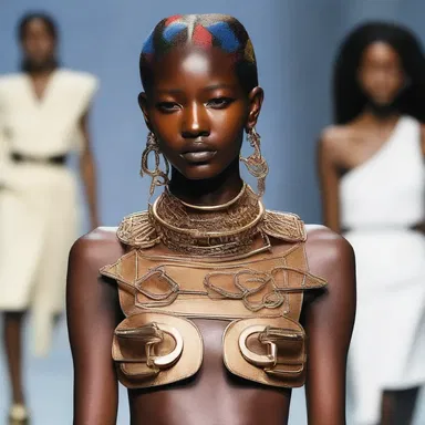 The fashion designer showcased a collection of avant-garde octangular accessories on the runway.