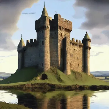 The poet used vivid imagery to describe the octangular castle in his descriptive literature piece.