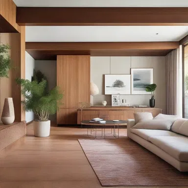 To create defined spaces within the open floor plan, the interior designer territorialized the living area by using different flooring materials.