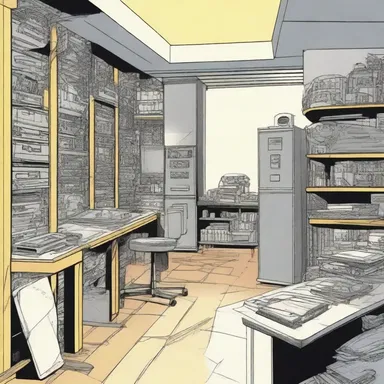 The comic book artist territorialized the superhero's lair with detailed drawings of high-tech gadgets and secret entrances.