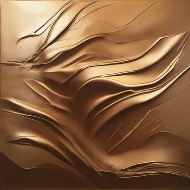 The artist used metallic paint to create an attractable effect in her painting.