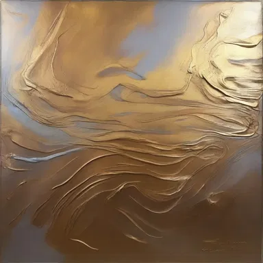 The artist used metallic paint to create an attractable effect in her painting.