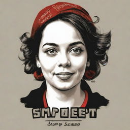 A quirky t-shirt design featuring the words 'Sydney Sweeney Simp Sansthan'. The design should be fun and stylish.