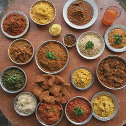 A vibrant, mouthwatering feast of traditional Yemeni food.