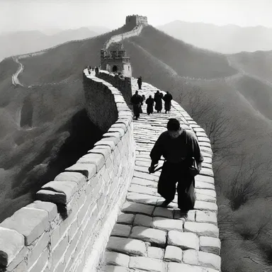 During the construction of the Great Wall of China, the workers exhibited a persevering attitude by tirelessly laboring for years.