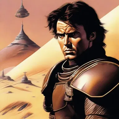 In the science fiction novel 'Dune', the protagonist Paul Atreides displays a persevering determination as he navigates treacherous environments and political intrigue.