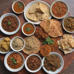 A vibrant, mouthwatering feast of traditional Yemeni food.