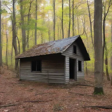 The old, abandoned shack in the woods gave off an eerie feeling, making it the perfect setting for a horror movie.