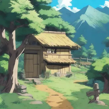 The protagonist found a hidden shack in a remote mountain village, which became their secret hideout in the anime series.