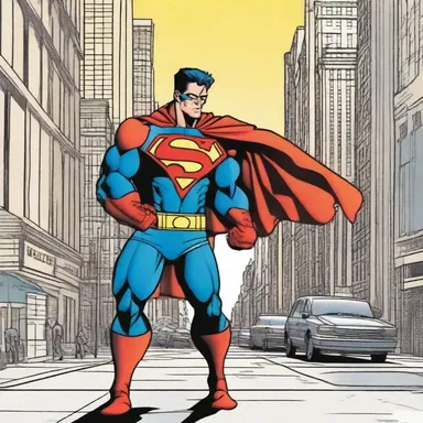 In the comic book, the superhero shackles through the city to save the day.