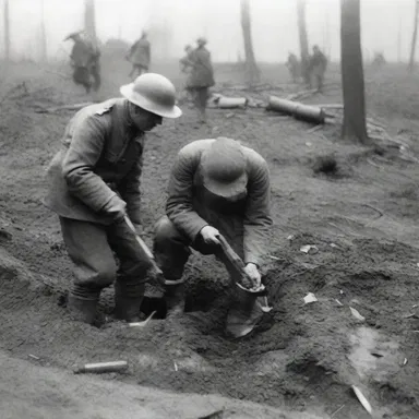 During World War I, soldiers would dig in to protect themselves from enemy fire.