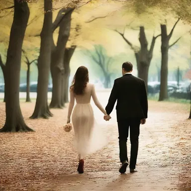 As they strolled hand in hand through the park, he couldn't help but mouth off about his undying love for her.
