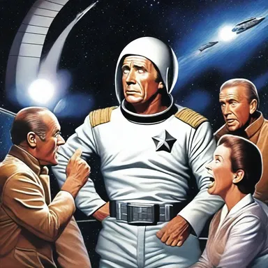In the intergalactic battle, the captain of the spaceship mouthed off inspiring speeches to rally his crew.