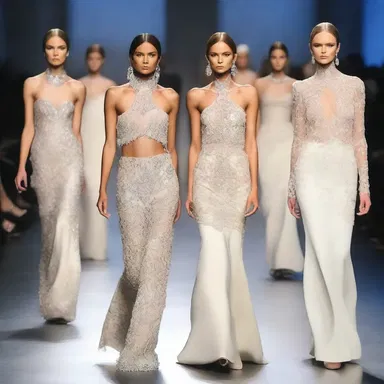 At the glamorous fashion show, the commentator mouthed off about the intricate details of the latest designer collection.