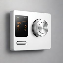 A high-quality digital art image depicting a 'Smarter Heizkörperthermostat' attached to a heating system