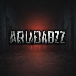 A YouTube banner displaying the name 'Aryan Gamerz02' embedded in a creepy, horror-themed setting with cryptic fonts and eerie background