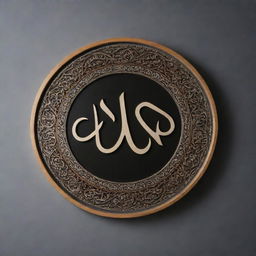 A detailed high quality sign with the Arabic name 'Ayman' engraved on it