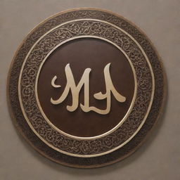 A detailed high quality sign with the Arabic name 'Ayman' engraved on it