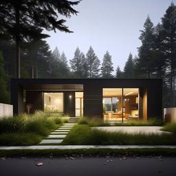 Design a 700 sq ft cozy, modern house exterior with smart space utilization and sustainable elements.