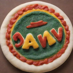 The name 'Ayman' artistically crafted and placed on a vibrant pita bread.