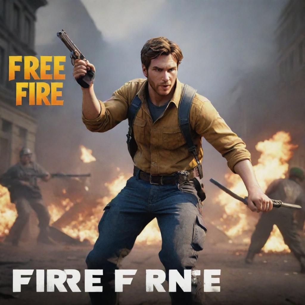 Dynamic thumbnail for a Free Fire movement tutorial on YouTube, featuring action-packed scenes in the Free Fire video game environment with bold captions emphasizing the tutorial aspect.