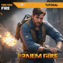 Dynamic thumbnail for a Free Fire movement tutorial on YouTube, featuring action-packed scenes in the Free Fire video game environment with bold captions emphasizing the tutorial aspect.