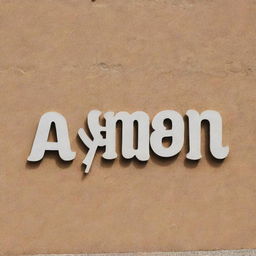 The word 'Ayman' artistically written in bold lettering on a textured wall.