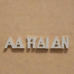 The word 'Ayman' artistically written in bold lettering on a textured wall.