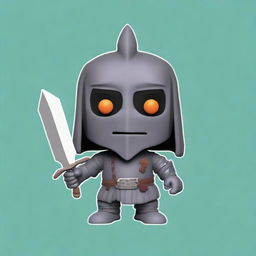 A high-quality digital art image showcasing a Funko Pop figurine of an Uruk Hai