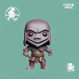 A high-quality digital art image showcasing a Funko Pop figurine of an Uruk Hai