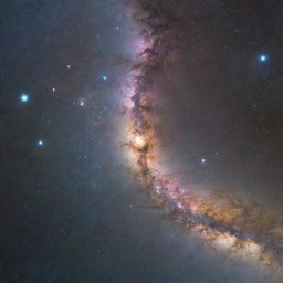 A panoramic view of the entire Milky Way galaxy, with its spiraling arcs of stars and brilliant celestial colors.