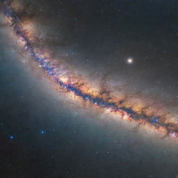 A panoramic view of the entire Milky Way galaxy, with its spiraling arcs of stars and brilliant celestial colors.