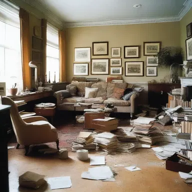 The galoot's lack of design skills was evident in the disorganized and clumsy layout of his home.