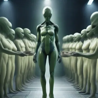 In the science fiction novel, the alien species has a unique processional ritual to welcome new members into their society.