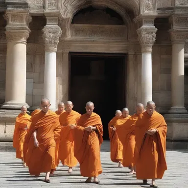 The procession of monks was accompanied by a solemn processional as they entered the ancient cathedral in the novel.