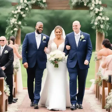 On their wedding day, the bride and groom walked down the aisle while a tender processional played, filling their hearts with love and joy.