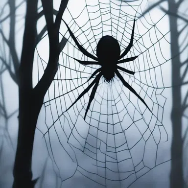 The tenuity of the spider's web added to the eerie atmosphere of the horror movie.