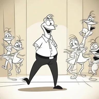 The animator utilized tenuity to depict the character's graceful movements in the cartoon.