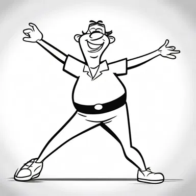 The animator utilized tenuity to depict the character's graceful movements in the cartoon.