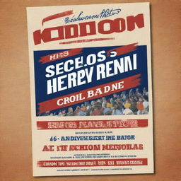Design an electronic flier for an ISHS09 school reunion. Include classic school-related elements, the school colors (if known), a catchy title like 'A Trip Down Memory Lane', along with space for event details.