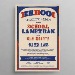 Design an electronic flier for an ISHS09 school reunion. Include classic school-related elements, the school colors (if known), a catchy title like 'A Trip Down Memory Lane', along with space for event details.