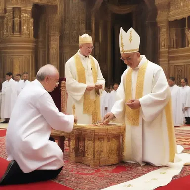 During the ceremony, the priest performed micrometry to make precise measurements for the construction of the altar.