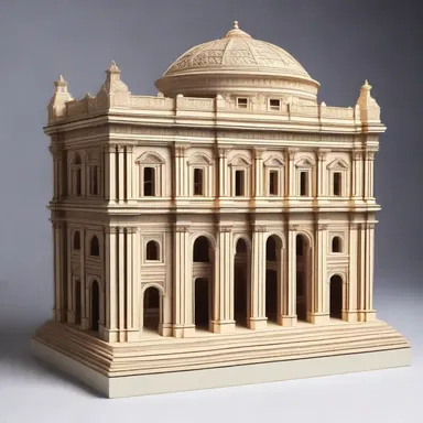 In her novel, the author described the protagonist's meticulous micrometry as she crafted intricate models of historical buildings.