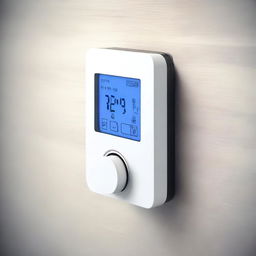 A high-quality digital art image depicts a 'Smarter Heizkörperthermostat' screwed onto a radiator