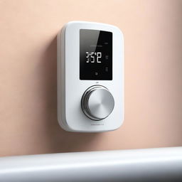 A high-quality digital art image depicts a 'Smarter Heizkörperthermostat' screwed onto a radiator